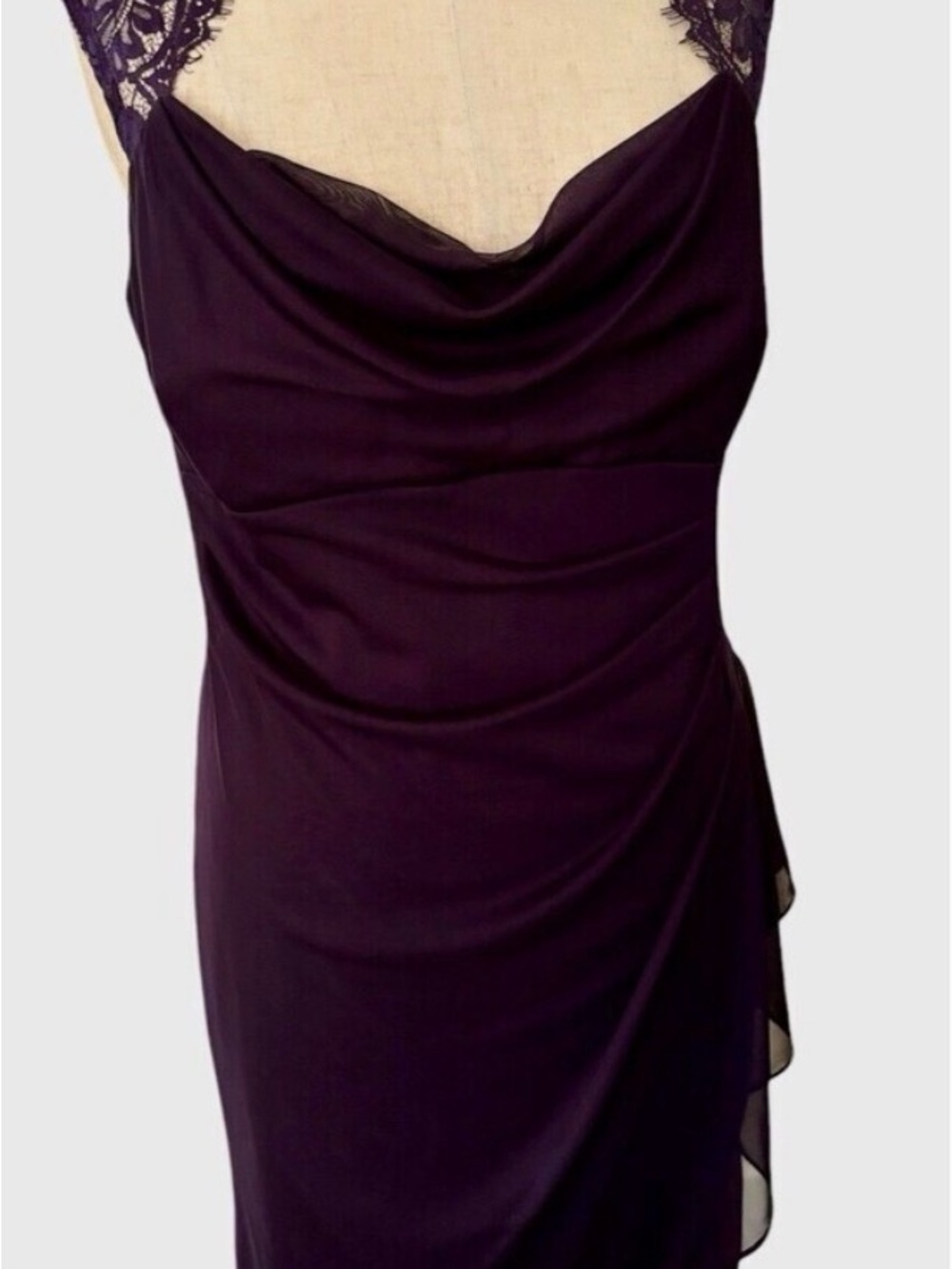 Scarlett Cowl Neck Dress in Deep Purple